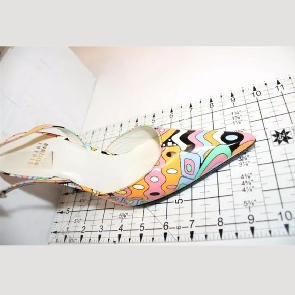 Stuart Weitzman Womens 7 M Patent Leather Slingbacks Spain Made Heels - Picture 11 of 11